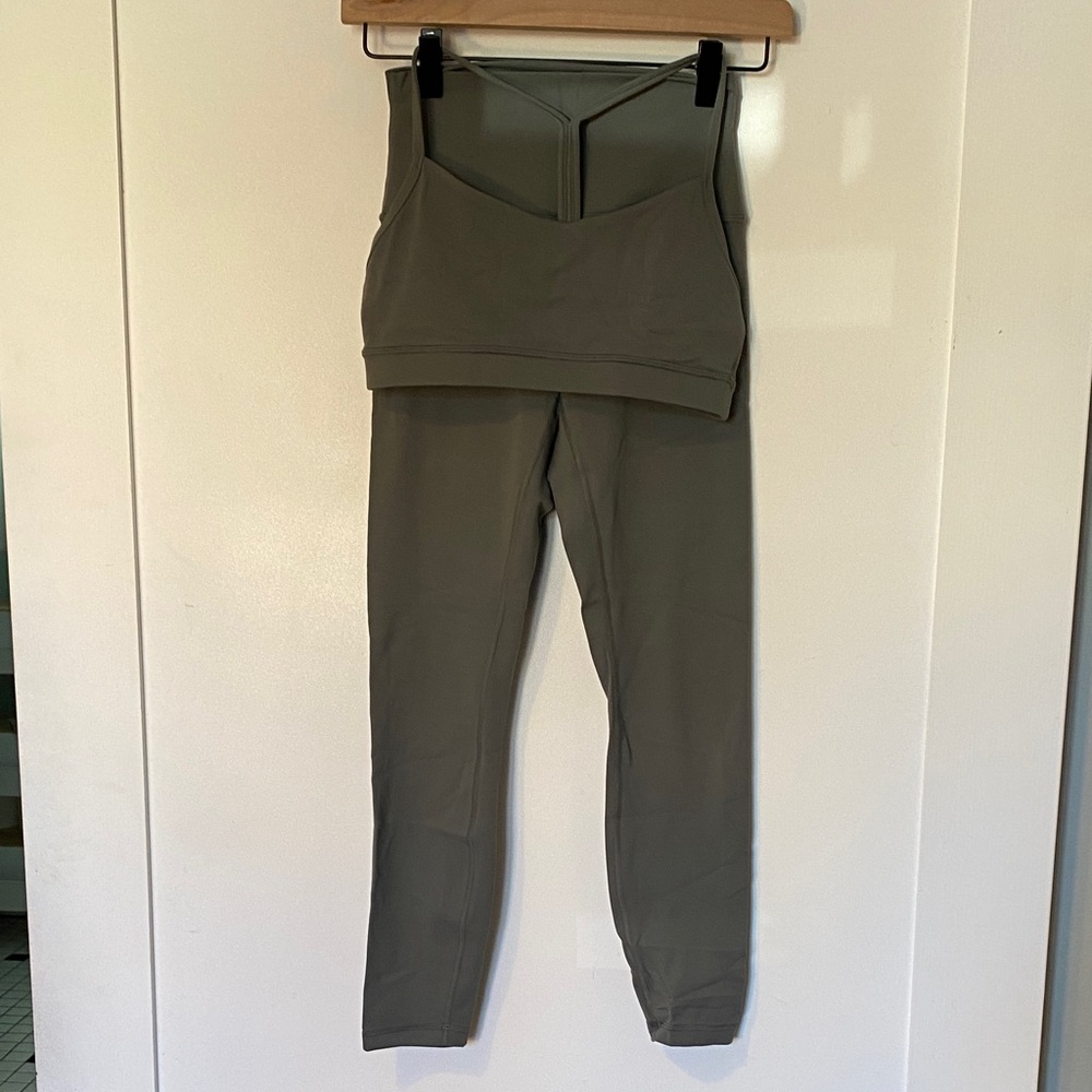 CRZ YOGA Olive Active Tank & High-Waist Leggings Set